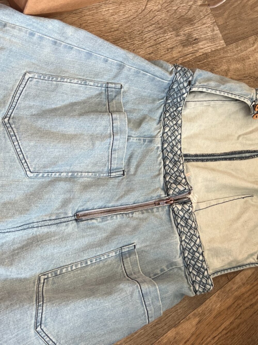 Free People Karina Denim Romper size L - Picture 12 of 15